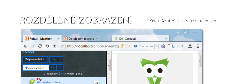 Náhled: Rozdělené zobrazení